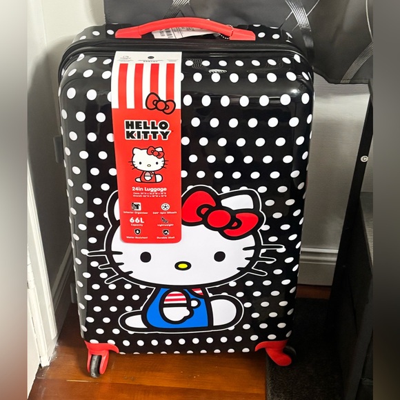 Hello Kitty Handbags - Hello Kitty Hard Shell Carry On Rolling Luggage Suitcase One Piece 24" New